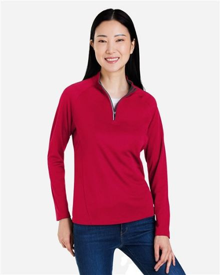 Picture of CE418W - Women's Origin Performance Pique Quarter-Zip Pullover